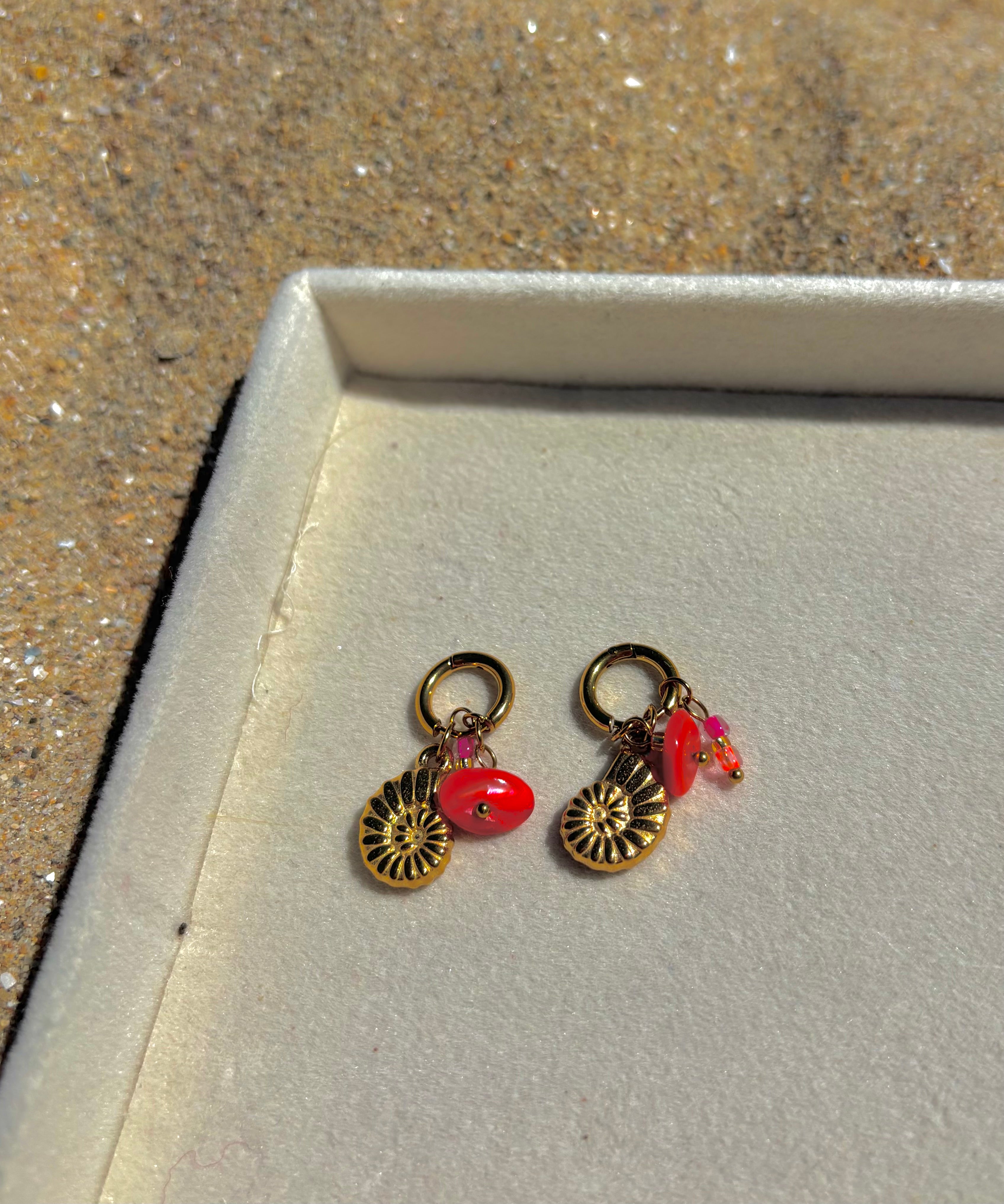 Boucle d’oreille Anna rouge